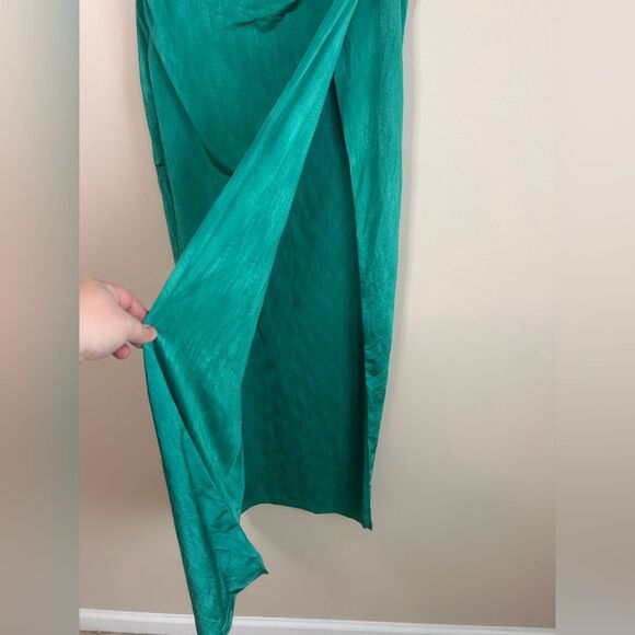 Revolve Superdown Teal Green Karolyna Maxi Slit Skirt Set Size Large - Picture 7 of 12